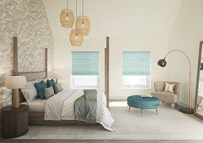 Goa, Celeste Blue - Motorised Roman Blind - Image 8